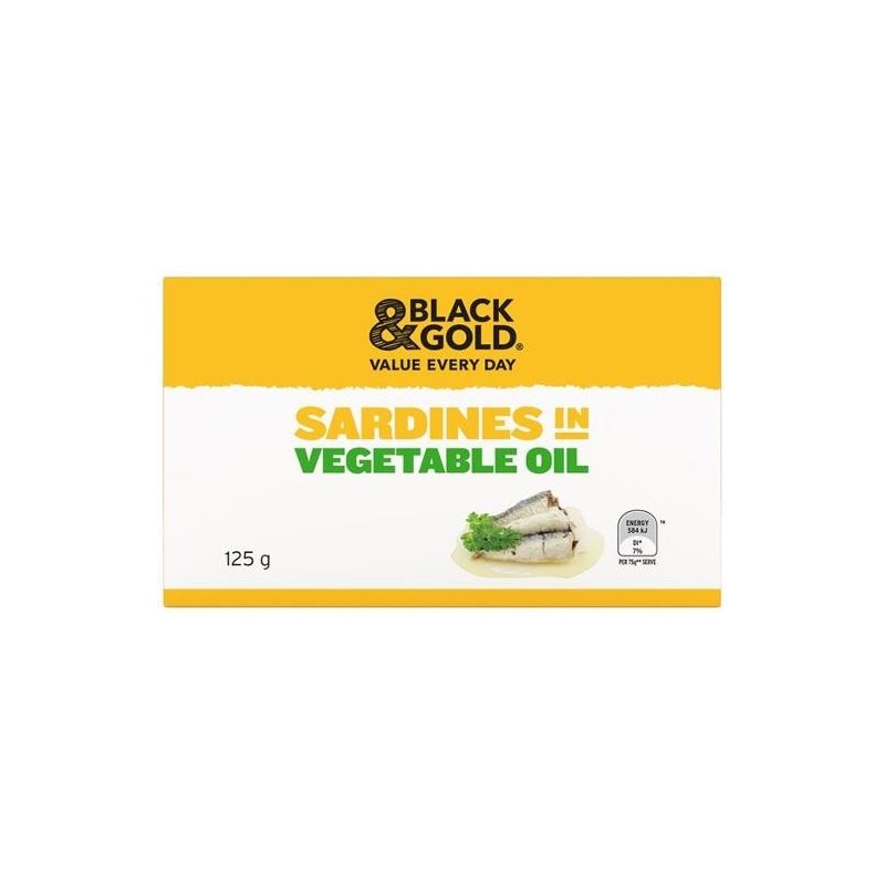SARDINES IN VEGETABLE OIL 125GM SARDINES IN VEGETABLE OIL 125GM