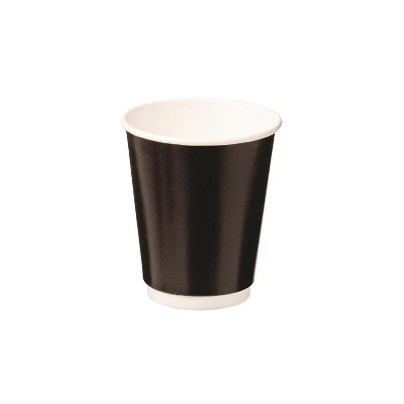 CUPS DOUBLE WALL PAPER HOT BLACK 280ML 25S CUPS DOUBLE WALL PAPER HOT BLACK 280ML 25S