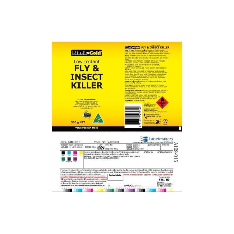 FLAY AND INSECT SPRAY LOW IRRITANT 300GM FLAY AND INSECT SPRAY LOW IRRITANT 300GM