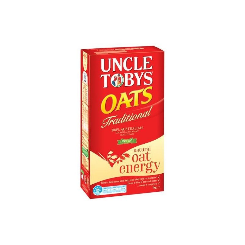 UNCLE TOBY'S TRADITIONAL OATS 1KG UNCLE TOBY'S TRADITIONAL OATS 1KG