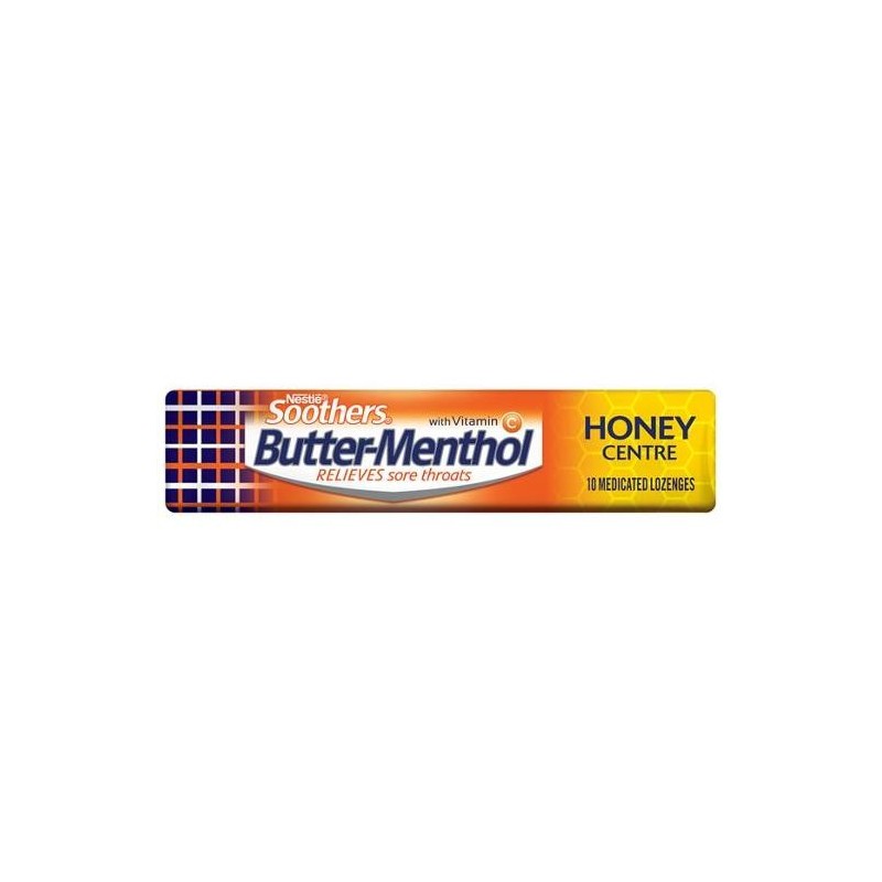 BUTTER MENTHOL HONEY MEDICATED LOZENGES STICK 40GM BUTTER MENTHOL HONEY MEDICATED LOZENGES STICK 40GM
