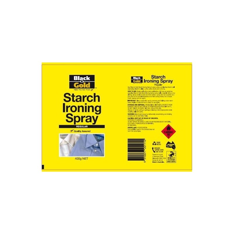 BLACK & GOLD IRONING SPRAY REGULAR 400G BLACK & GOLD IRONING SPRAY REGULAR 400G