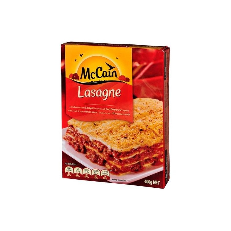 McCAIN LASAGNE 400GM McCAIN LASAGNE 400GM