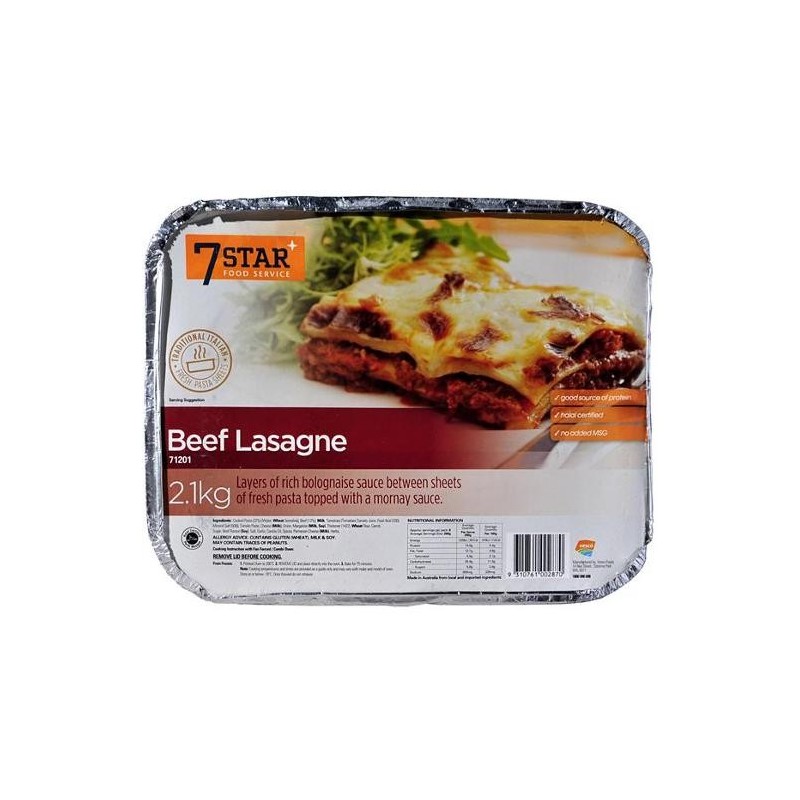 BEEF LASAGNE 2.1KG BEEF LASAGNE 2.1KG