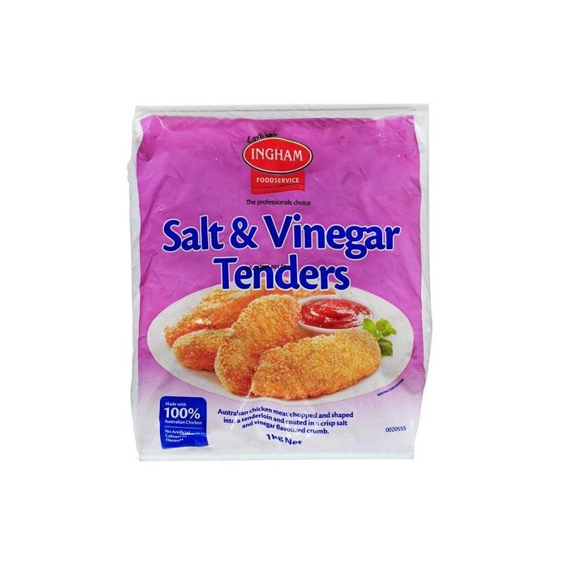 CHICKEN TENDERS SALT AND VINEGAR 1KG CHICKEN TENDERS SALT AND VINEGAR 1KG