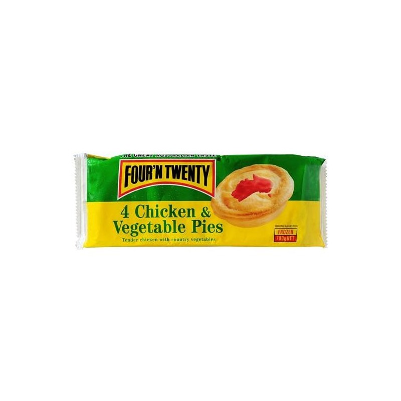 CHICKEN AND VEGETABLE PIES 4 PACK 700GM CHICKEN AND VEGETABLE PIES 4 PACK 700GM