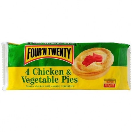 CHICKEN AND VEGETABLE PIES 4 PACK 700GM