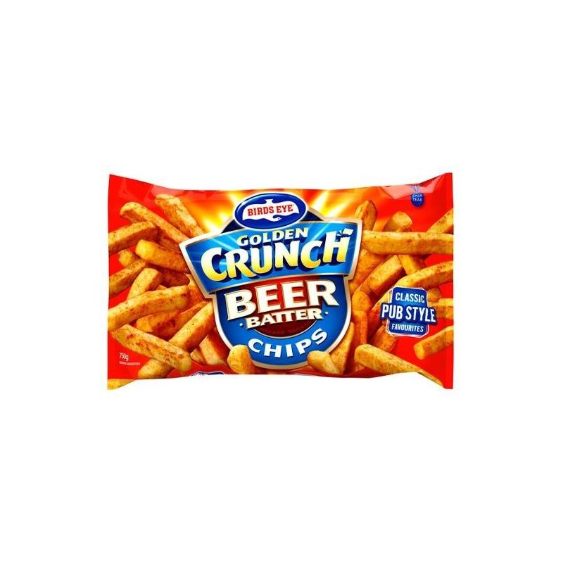 GOLDEN CRUNCH BEER BATTER CHIPS 750GM GOLDEN CRUNCH BEER BATTER CHIPS 750GM