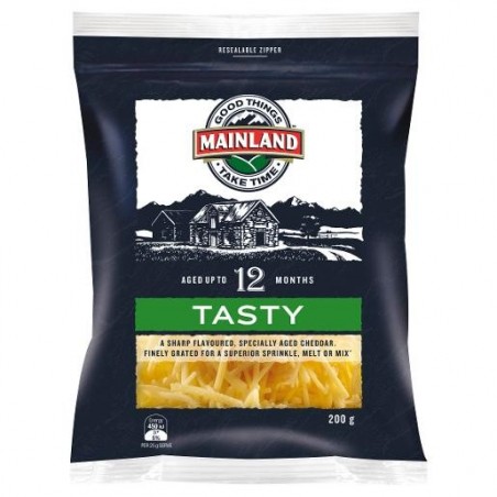 TASTY GRATED CHEDDAR CHEESE 200GM