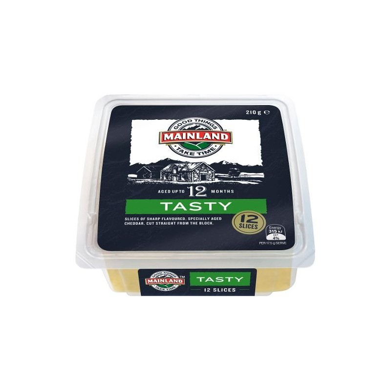 TASTY NATURAL CHEESE SLICES 210GM TASTY NATURAL CHEESE SLICES 210GM
