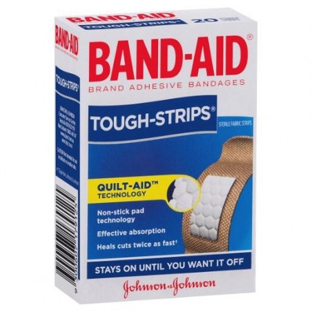 BANDAID TOUGH STRIPS REG 20S