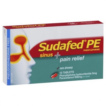 SUDAFED PE SINUS&PAIN 10S