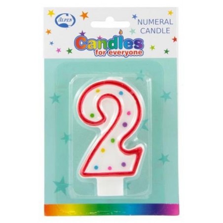 NUMERAL 2 CANDLES 1PK