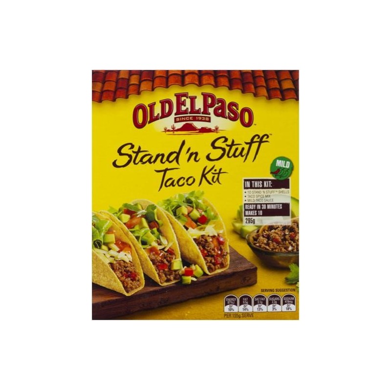 OLD EL PASO STAND'n STUFF TORTILLA TACO KIT 295GM OLD EL PASO STAND'n STUFF TORTILLA TACO KIT 295GM