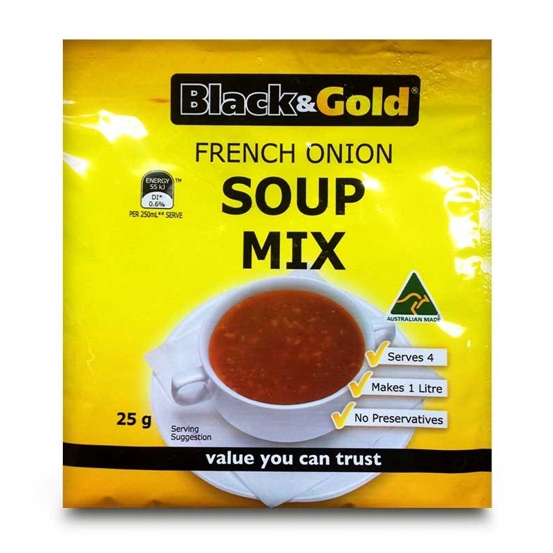 BLACK & GOLD FRENCH ONION SOUP 40GM BLACK & GOLD FRENCH ONION SOUP 40GM