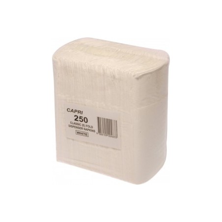 CAPRI NAPKIN DISPENSER WHITE 250S