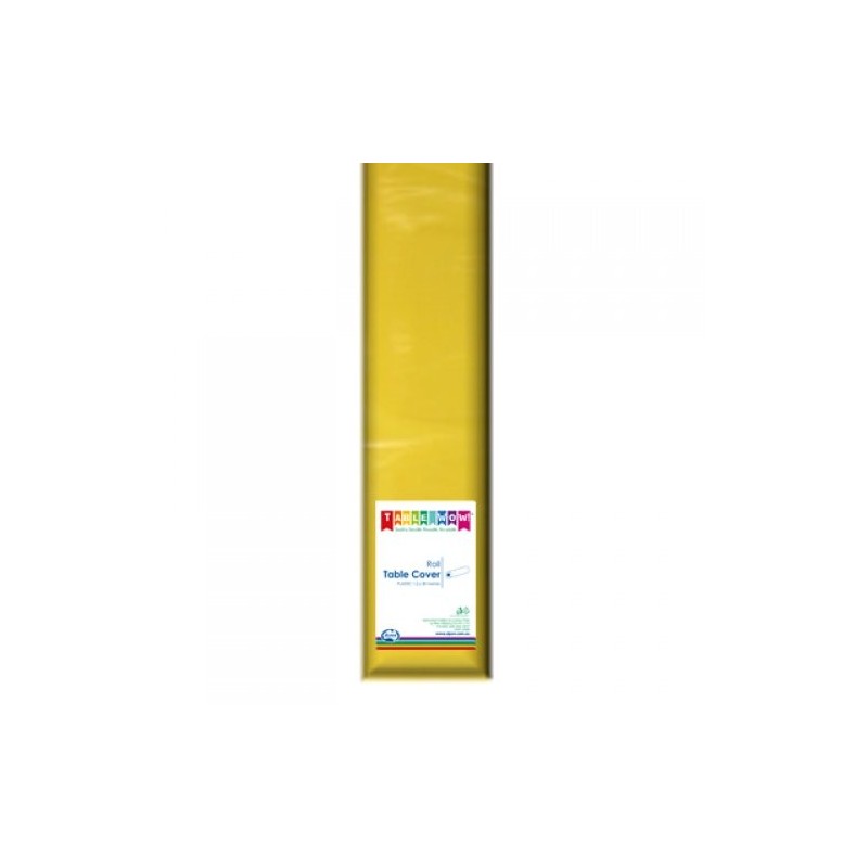 YELLOW PLASTIC TABLE COVER ROLL 1EA YELLOW PLASTIC TABLE COVER ROLL 1EA