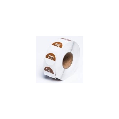 THURSDAY 24MM ROUND REMOVABLE LABELS 1000'S