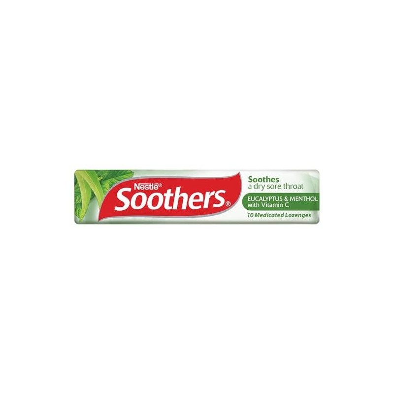 SOOTHERS EUCALYPTUS AND MENTHOL MEDICATED LOZENGES 40GM SOOTHERS EUCALYPTUS AND MENTHOL MEDICATED LOZENGES 40GM