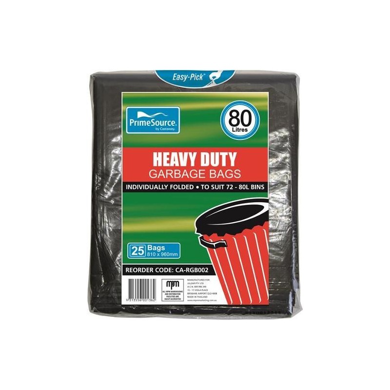 GARBAGE BAGS HEAVY DUTY EASY-PICK BLACK 72-8L 25S GARBAGE BAGS HEAVY DUTY EASY-PICK BLACK 72-8L 25S