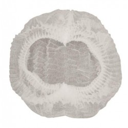 WHITE DISPOSABLE BOUFFANT STYLE CAP 100S