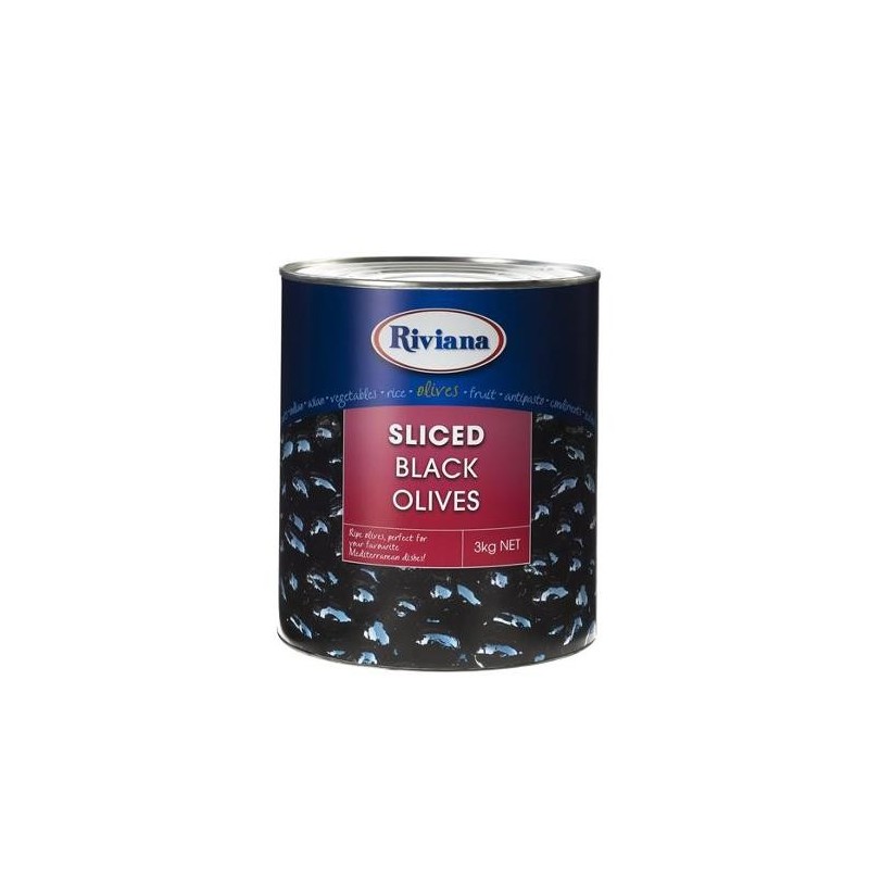 SLICED BLACK OLIVES 3KG SLICED BLACK OLIVES 3KG