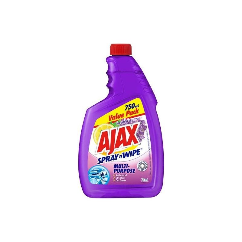AJAX SPRAY N WIPE LAVENDER and CITRUS REFILL 750ML AJAX SPRAY N WIPE LAVENDER and CITRUS REFILL 750ML
