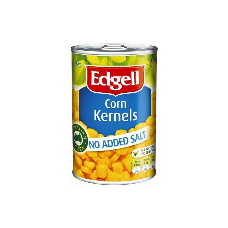 CORN KERNELS NO ADDED SALT 420G CORN KERNELS NO ADDED SALT 420G