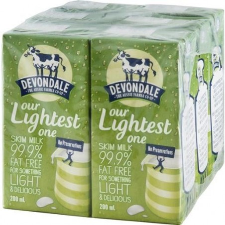OUR LIGHTEST ONE SKIM MILK UHT 6x200ML