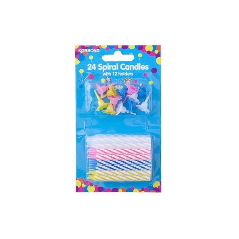 BIRTHDAY CANDLES 24PK + 12 HOLDERS BIRTHDAY CANDLES 24PK + 12 HOLDERS