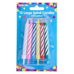 BIRTHDAY CANDLE SPARKLE WITH HOLDERS 12PK