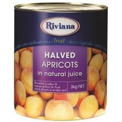 APRICOT HALVES IN NATURAL JUICE 3KG