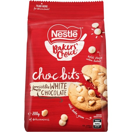 BAKERS CHOICE WHITE CHOC BITS 250G