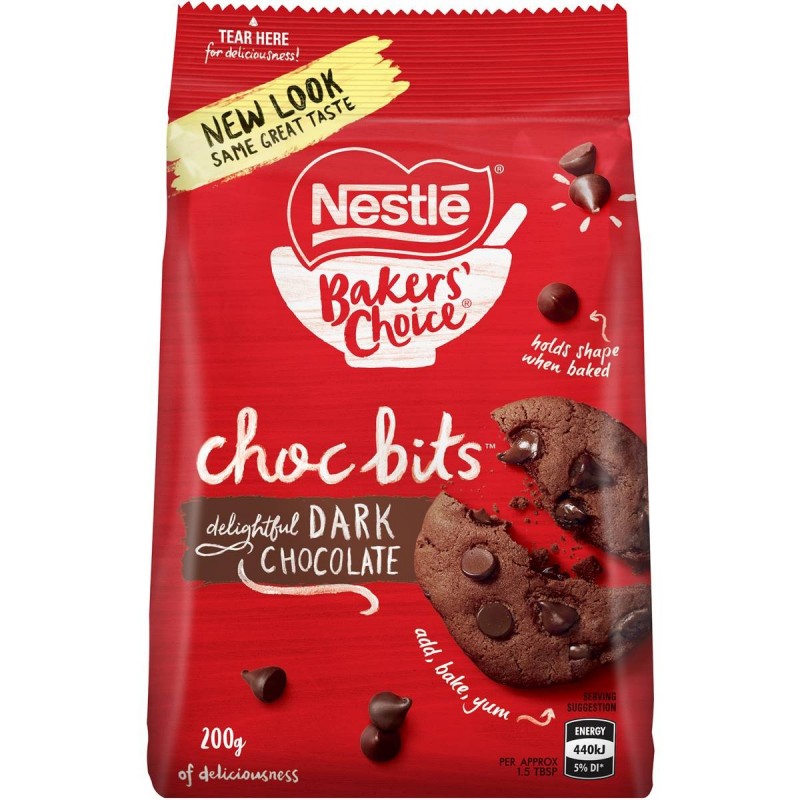 BAKERS CHOICE DARK CHOC BITS 250GM BAKERS CHOICE DARK CHOC BITS 250GM