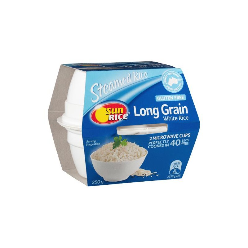 LONG GRAIN WHITE RICE CUPS 2 PACK 250GM LONG GRAIN WHITE RICE CUPS 2 PACK 250GM