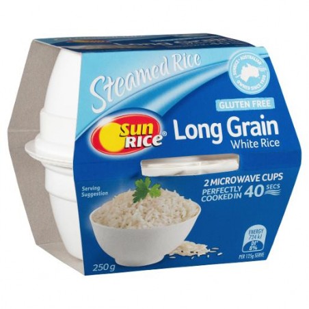 LONG GRAIN WHITE RICE CUPS 2 PACK 250GM