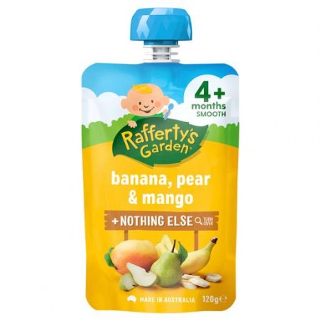 RAFFERTY PEAR AND MANGO BABY FOOD 4MTHS+ 120GM