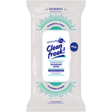 BATHROOM WIPES CLEAN FREAK 50PK
