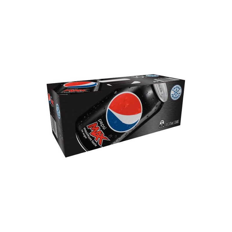 PEPSI MAX COLA SOFT DRINK 10X375ML PEPSI MAX COLA SOFT DRINK 10X375ML