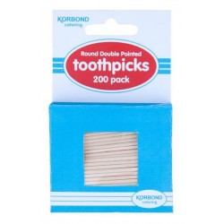 ROUND DOUBLE POINTED TOOTHPICKS 200PK