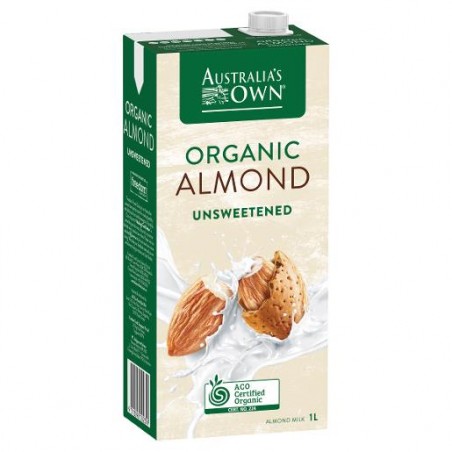 ORGANIC ALMOND MILK UNSWEETENED UHT 1LT