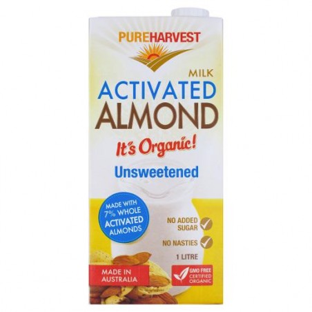 ACTIVATED ORGANIC ALMOND MILK UNSWEETENED UHT 1LT