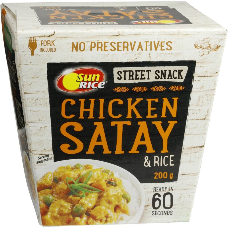 SATAY CHICKEN AND RICE CURRY 350GM SATAY CHICKEN AND RICE CURRY 350GM