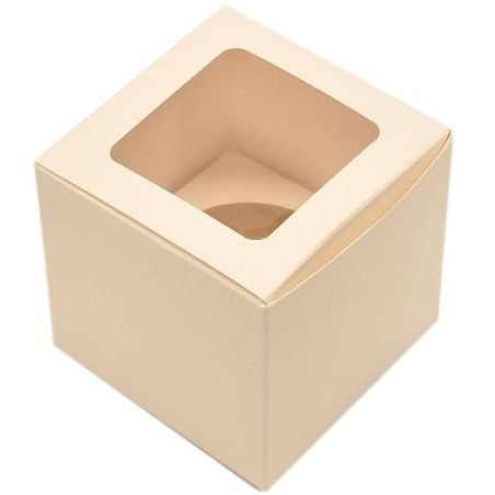 WHITE CUPCAKE BOX WITH PVC WINDOW 1PCE (HOLDS 1 CUPCAKE)
