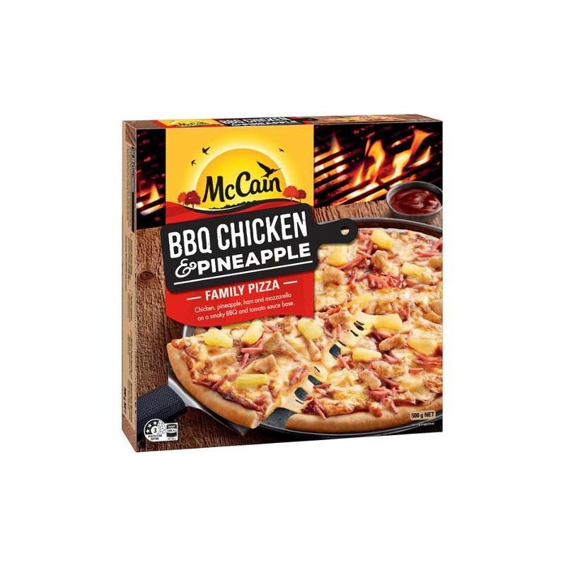 BBQ CHICKEN AND PINEAPPLE PIZZA 500GM BBQ CHICKEN AND PINEAPPLE PIZZA 500GM