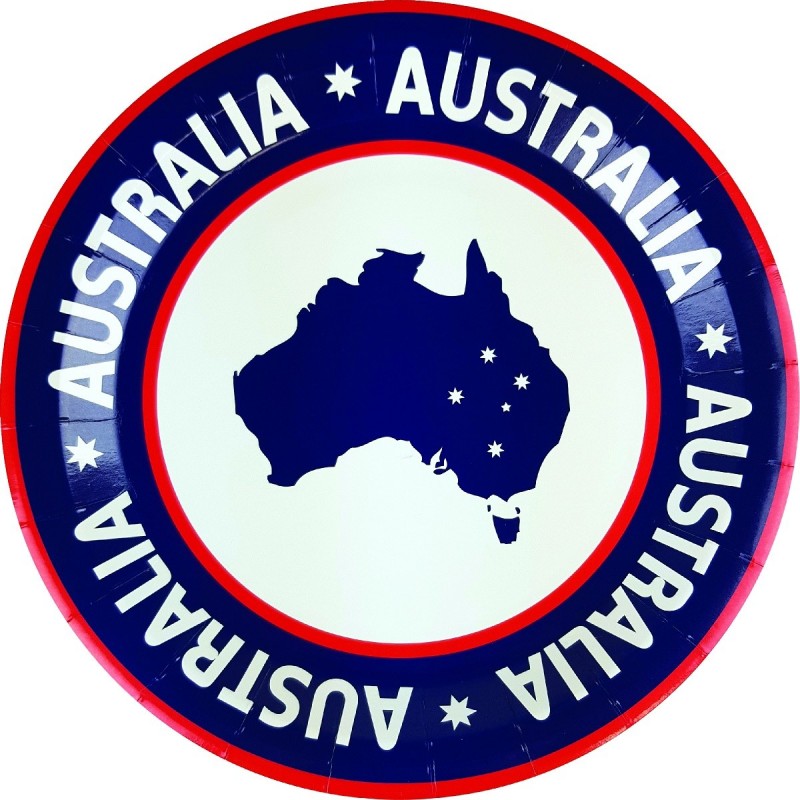 AUSTRALIA PAPER PLATES ROUND 12PK