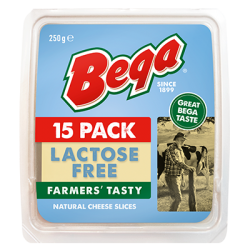 LACTOSE FREE TASTY SLICED CHEESE 250GM 15PK