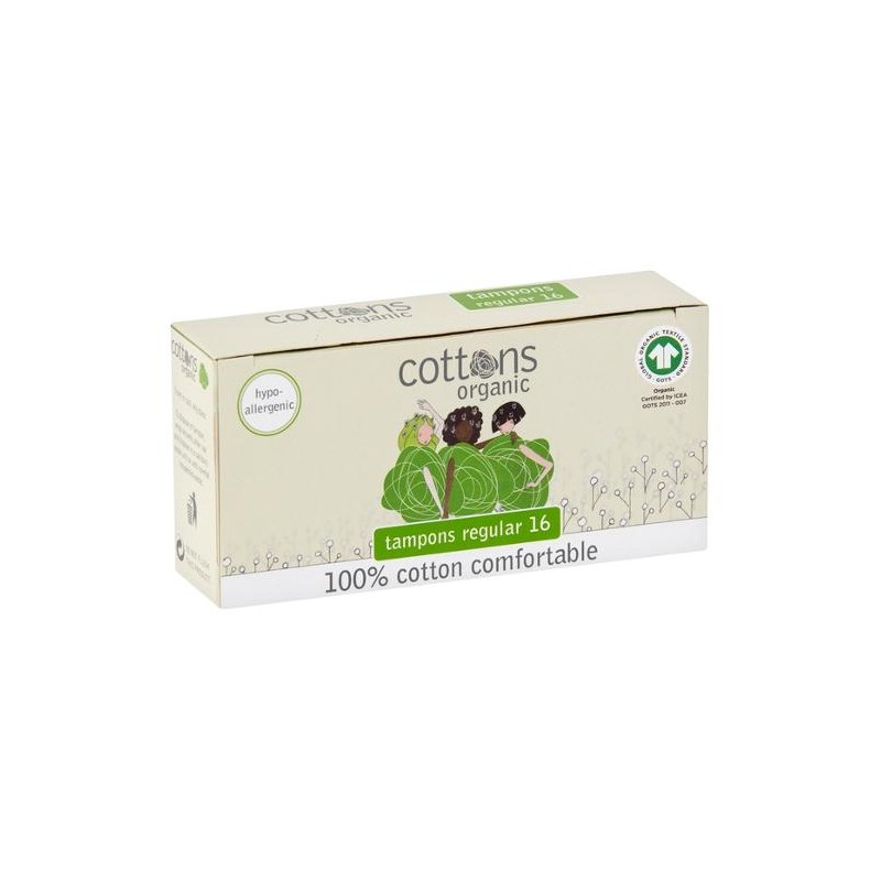 100% COTTON ORGANIC REGULAR TAMPONS 16'S 100% COTTON ORGANIC REGULAR TAMPONS 16'S