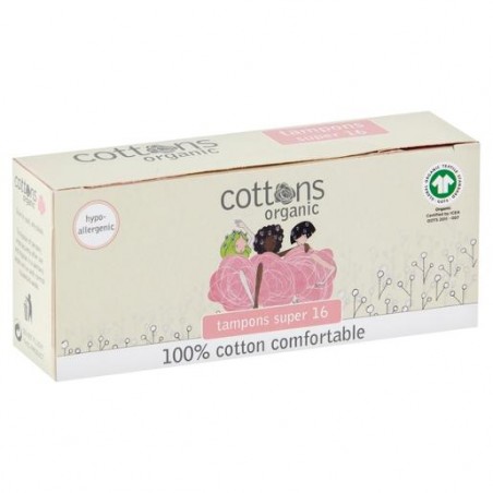 100% COTTON ORGANIC SUPER TAMPONS 16'S