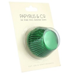 GREEN FOIL BAKING PATTY PANS 44MM 50PK
